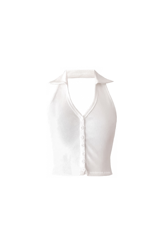 MADISON BUTTON TOP WHITE