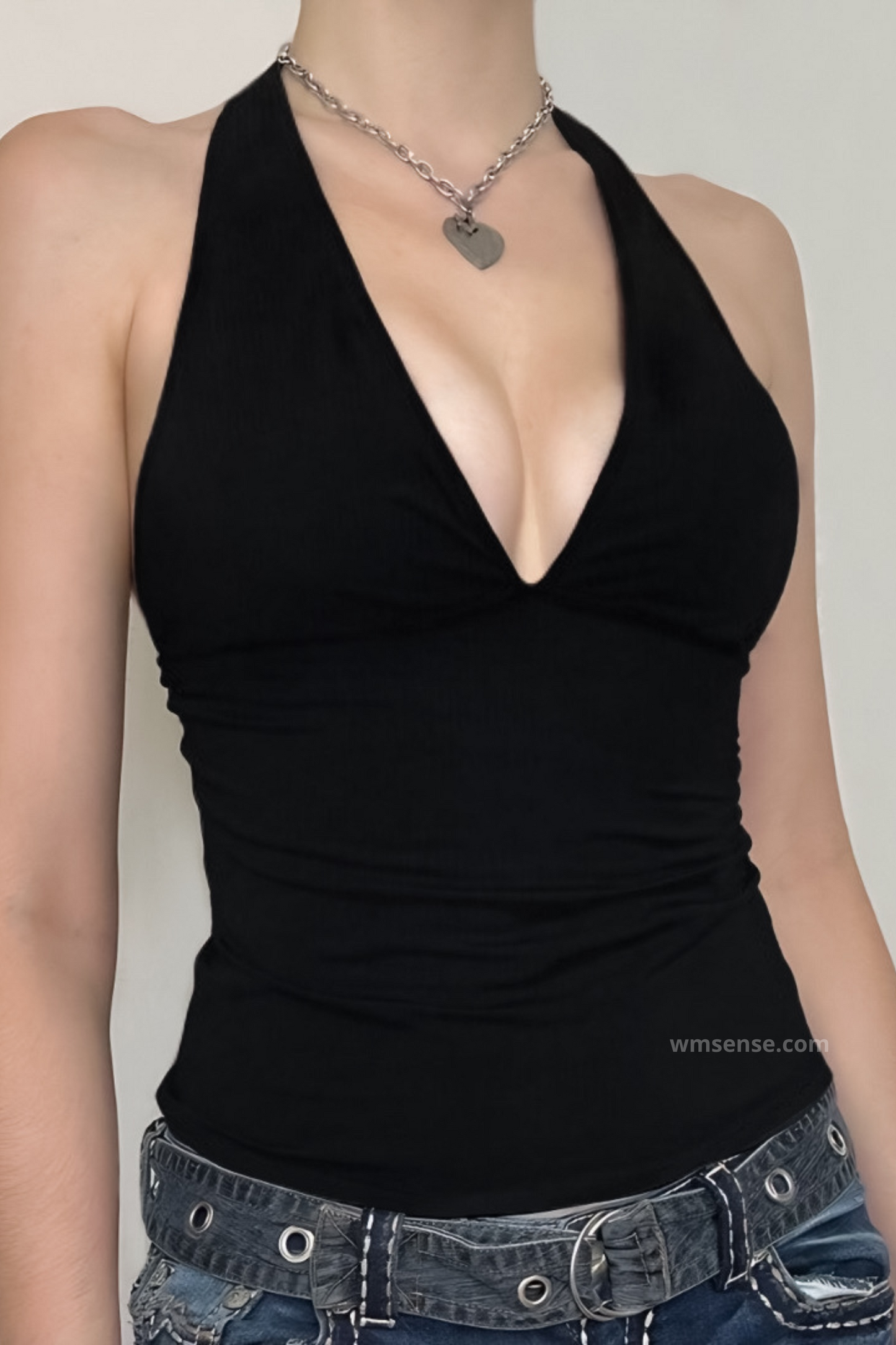 YASMIN LONG TOP BLACK