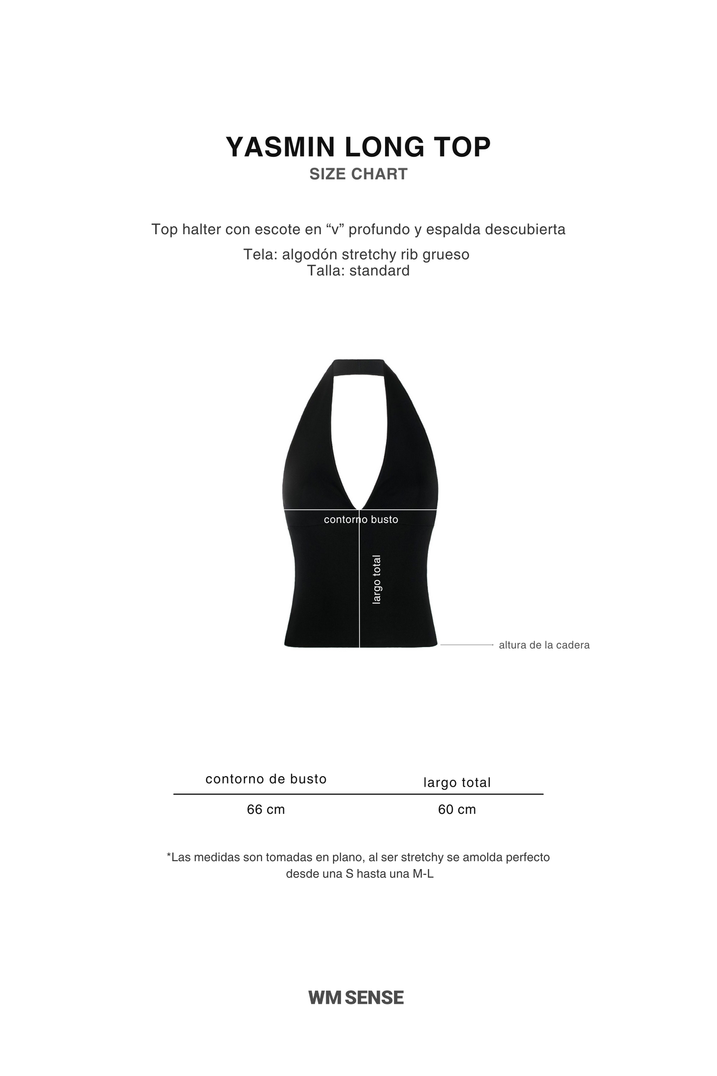 YASMIN LONG TOP BLACK