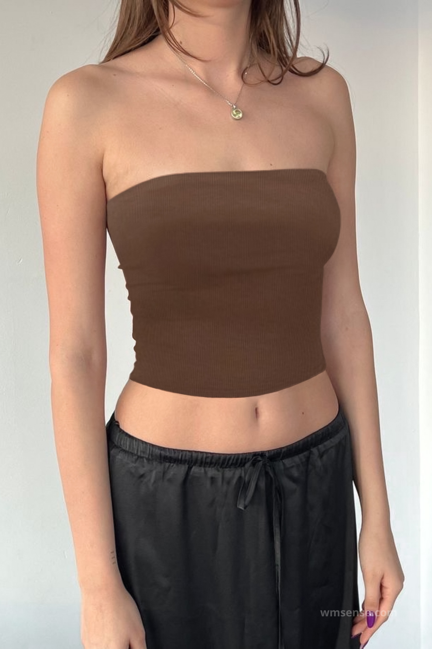 LILY TUBE TOP CHOCOLATE-BROWN