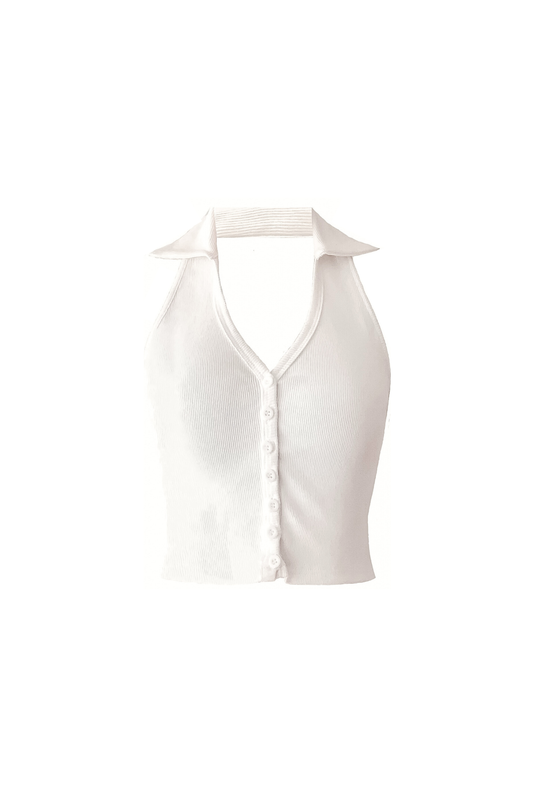 MADISON BUTTON TOP WHITE