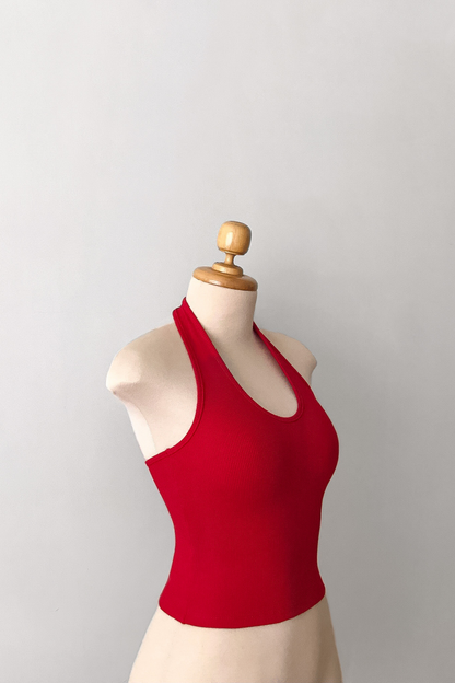 ALBA HALTER TOP ROJO