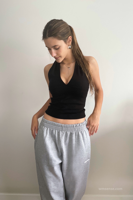YASMIN LONG TOP BLACK