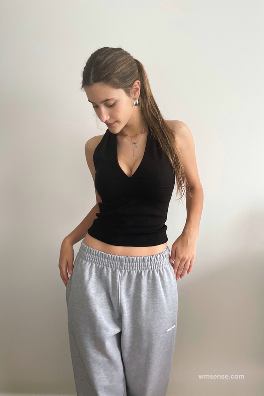 YASMIN LONG TOP BLACK