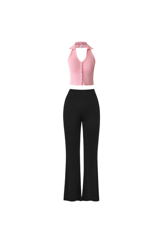 PACK MADISON BUTTON TOP + KENDALL TROUSERS FLARE