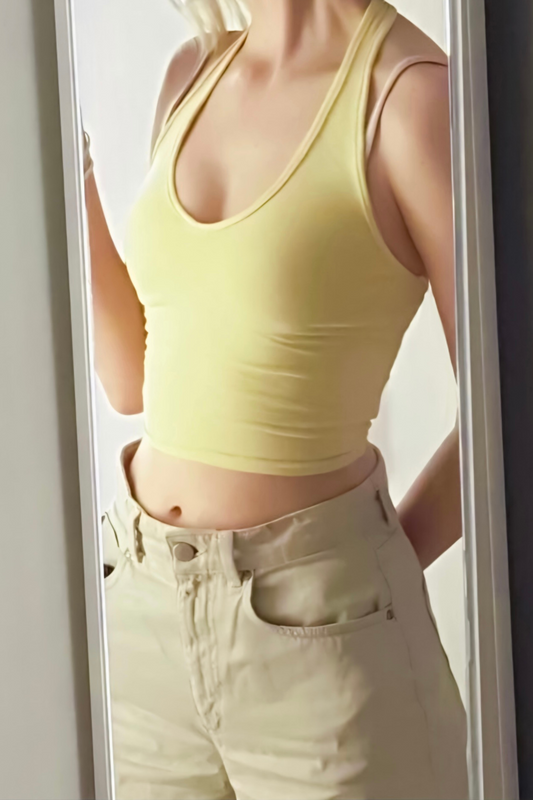 ALBA HALTER TOP LEMON