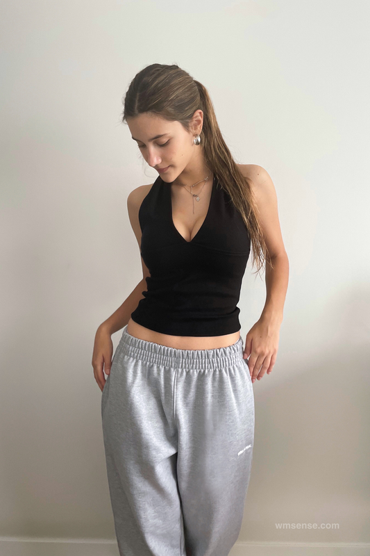 YASMIN LONG TOP BLACK