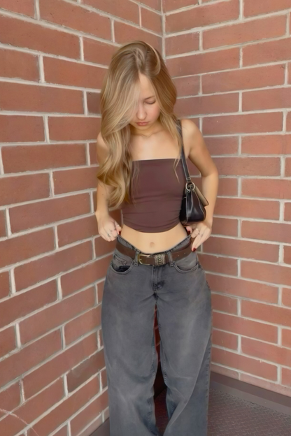 LILY TUBE TOP CHOCOLATE-BROWN