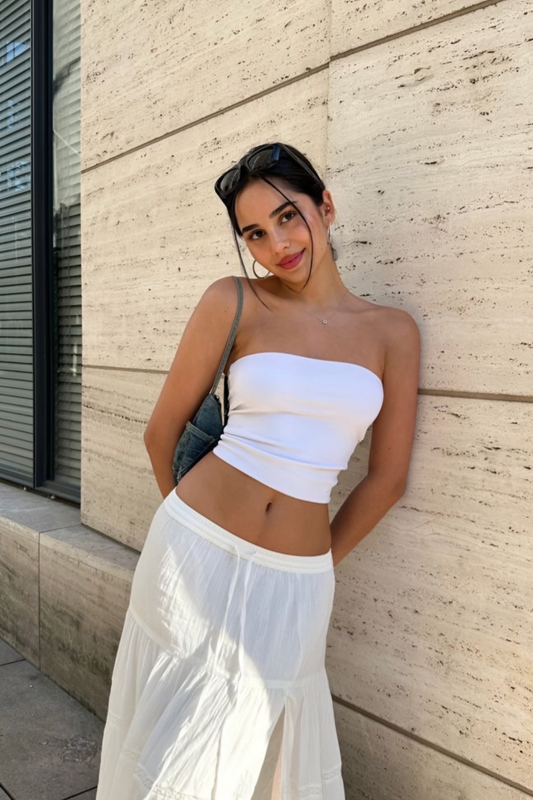 LILY TUBE TOP PEARL-WHITE